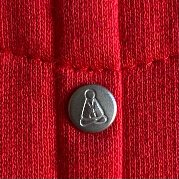 neon buddha Button Up Distressed Edge Red Blazer Jacket Funky Buttons Sz Small - Picture 10 of 11